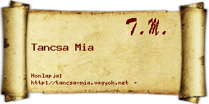 Tancsa Mia névjegykártya
